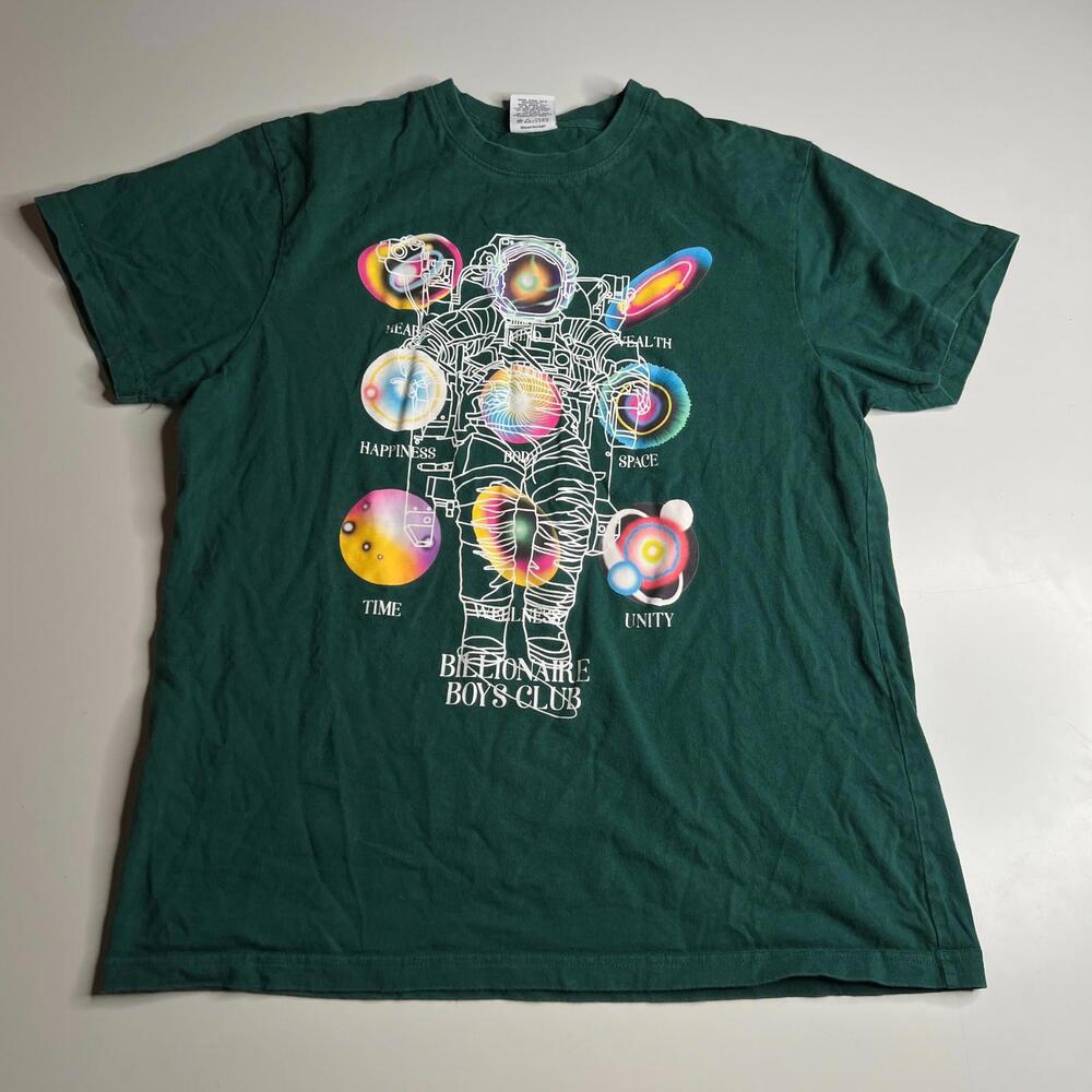 Billionaire Boys Club Astronaut Graphic T-Shirt Men’s L Green Space Psychedelic
